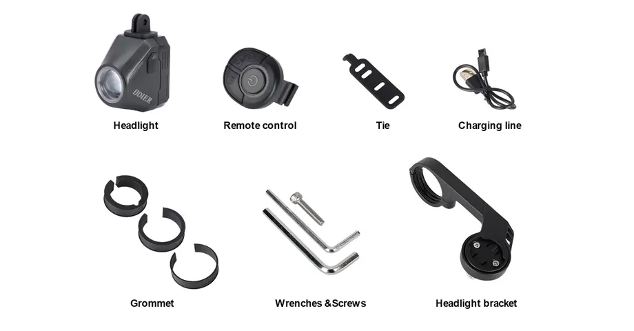 铝合金和塑料1600LM自行车前照灯LF03的细节