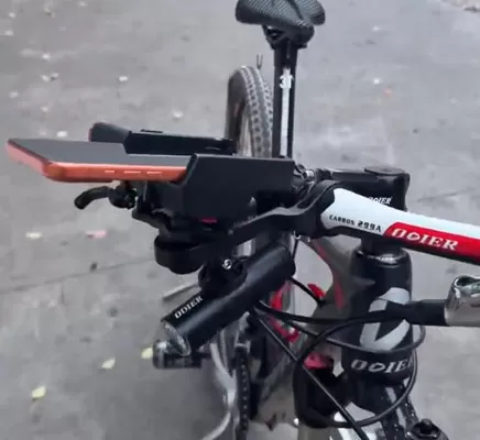 ODIER二合一快拆防抖自行车手机及车灯支架，适用于夜间骑行